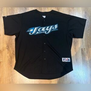 Majestic Toronto Blue Jays Vernon Wells Baseball Jersey 3XL Black